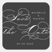 Luxe Typografie Save the Date Sticker (Voorkant)
