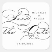 Luxe Typografie Save the Date Sticker (Voorkant)