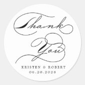 Luxe typografie trouwmonogram ronde sticker (Voorkant)
