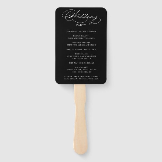 Luxe Typografie Trouwprogramma Handwaaier (Achterkant)