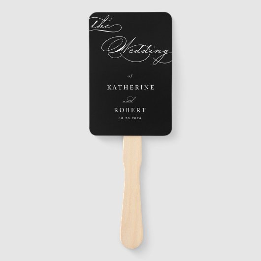Luxe Typografie Trouwprogramma Handwaaier (Voorkant)