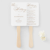 Luxe Typografie Trouwprogramma Handwaaier (Voorkant en achterkant)