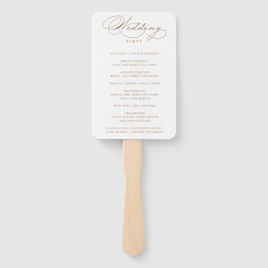 Luxe Typografie Trouwprogramma Handwaaier (Achterkant)