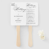 Luxe Typografie Trouwprogramma Handwaaier (Voorkant en achterkant)