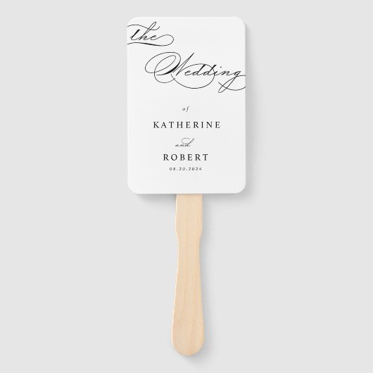 Luxe Typografie Trouwprogramma Handwaaier (Voorkant)
