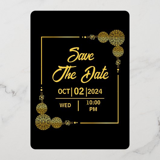 Luxe uitnodiging goud folie sjabloon (Achterkant)