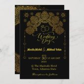 Luxe uitnodiging met Islamitisch Goud Ornament (Voorkant / Achterkant)