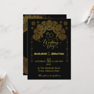 Luxe uitnodiging met Islamitisch Goud Ornament
