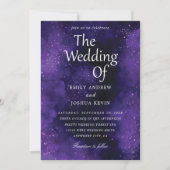 luxe uitnodigingen voor een zwarte en paarse bruil (Voorkant)