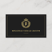 Luxe Uitvoerend Autoconcierge Crest Zwart Visitekaartje (Voorkant)