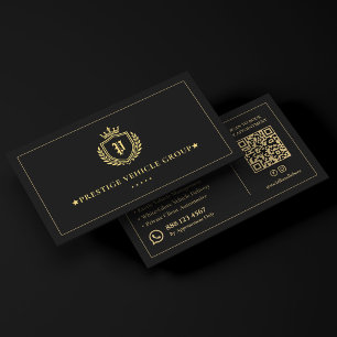 Luxe Uitvoerend Autoconcierge Crest Zwart Visitekaartje