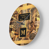 Luxe uniek hout, gemonogaliseerd grote klok (Hoek)