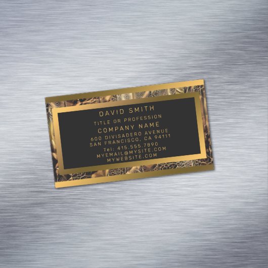 Luxe, uniek hout magnetisch visitekaartje (Voorbeeld)