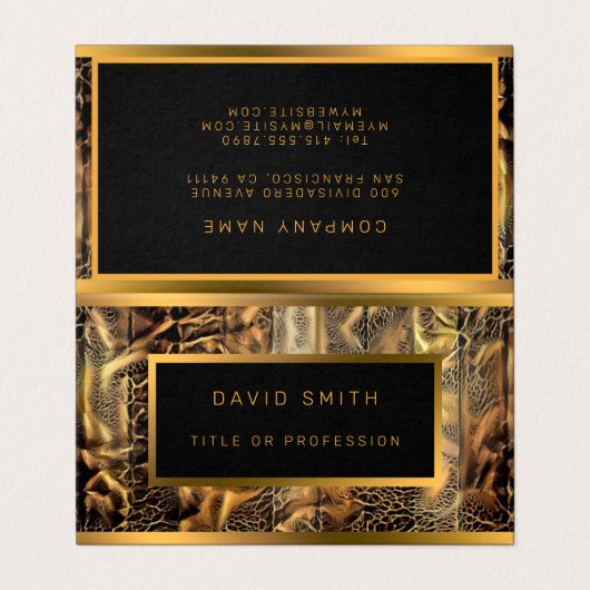 Luxe, uniek hout visitekaartje (Buitenkant ongevouwen)