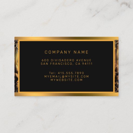 Luxe, uniek houtwoud Visitekaartje (Achterkant)