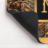 Luxe unieke houten goudmonogrammen muismat (Hoek)