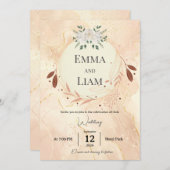 Luxe unieke trouwkaart – Verguld met de hand afgew Kaart (Voorkant / Achterkant)