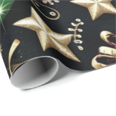 Luxe vakantie Baubles en sterrenaccenten Cadeaupapier (Rol Hoek)