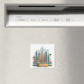 🧲 Luxe Vakantiebestemming Dubai Herinnering 🌆 Magneet (Insitu (Vaatwasser))