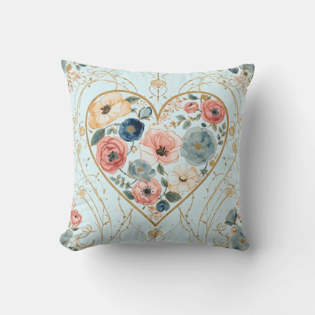 Luxe, Valentijnsdag, Bloemen van mijn Hart Kussen (Voorkant)
