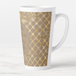Luxe, Valentijnsdag, Gouden Bloemen, Pixels  Latte Mok