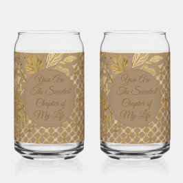 Luxe,Valentijnsdag,Gouden Bloemen,Pixels Patroon Blikvorm Glas