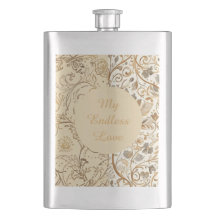 Luxe,Valentijnsdag,Lieve Gouden Bloemen Patroon