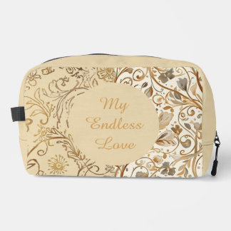 Luxe,Valentijnsdag,Lieve Gouden Bloemen Patroon Toilettasje