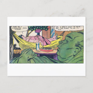 Luxe van luiheid  Comic Panel Briefkaart