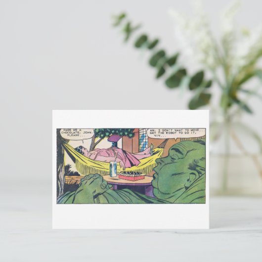 Luxe van luiheid  Comic Panel Briefkaart (Staand voorkant)