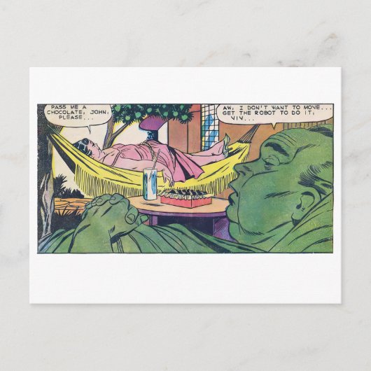 Luxe van luiheid Comic Panel Briefkaart (Voorkant)