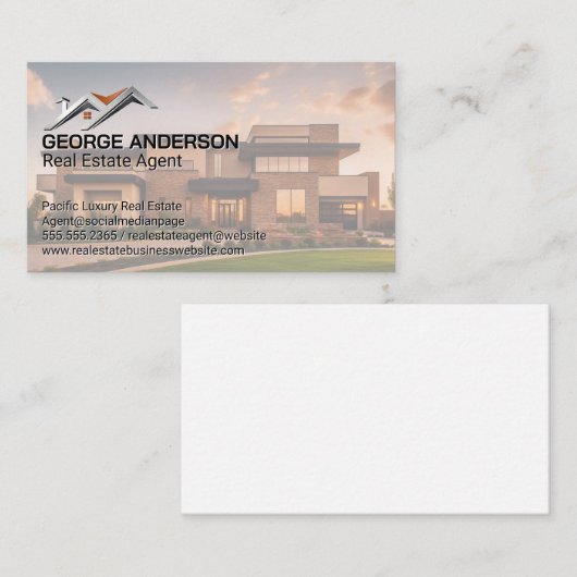 Luxe vastgoed | Home Dak Logo Visitekaartje (Voorkant / Achterkant)