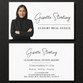 Luxe Vastgoed Wit Zwart Script Visitekaartje