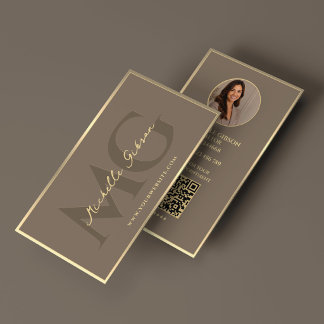 Luxe Vastgoedmakelaar Branding Taupe Nepgoud Visitekaartje