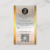 Luxe Vastgoedmakelaar zilver Metallic Gold Visitekaartje (Achterkant)