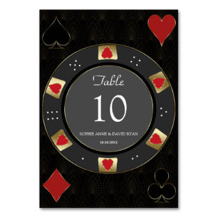 Luxe Vegas Gold Casino Poker Chip Wedding Kaart