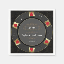 Luxe Vegas Gold Casino Poker Chip Wedding Servet