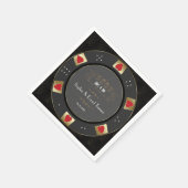 Luxe Vegas Gold Casino Poker Chip Wedding Servet (Hoek)