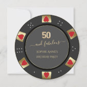 Luxe Vegas Gold Poker Chip 50e verjaardag Kaart (Achterkant)