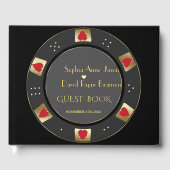 Luxe Vegas Gold Poker Chip Casino Wedding Gastenboek (Voorkant)
