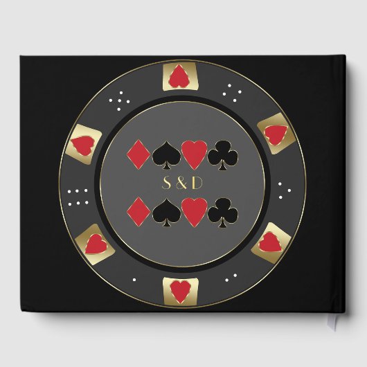 Luxe Vegas Gold Poker Chip Casino Wedding Gastenboek (Achterkant)