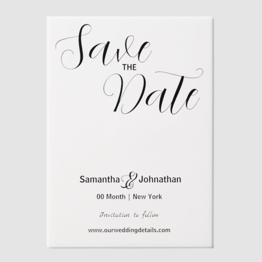 Luxe vellum foto overlay script vellum uitnodigingen (Voorkant)