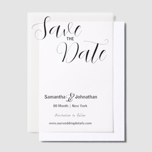 Luxe vellum foto overlay script vellum uitnodigingen (Offset)