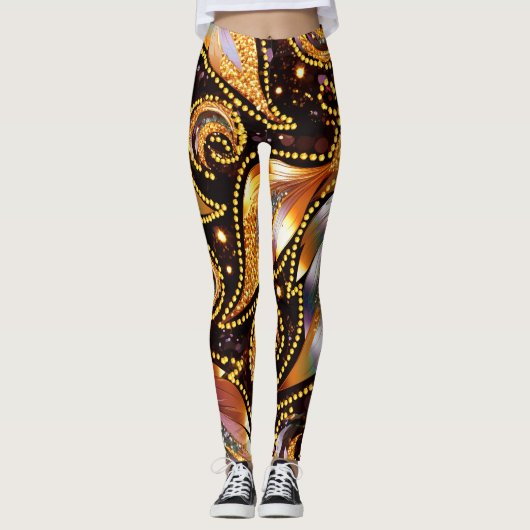 Luxe veren Abstract Leggings (Voorkant)