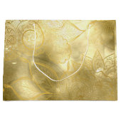 Luxe verfijnd goud feestelijk groot cadeauzakje (Voorkant)