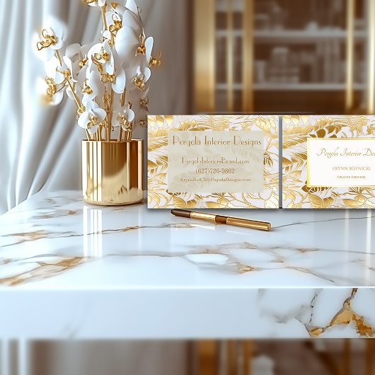 Luxe verguld goud Monstera blad ontwerp op maat Visitekaartje