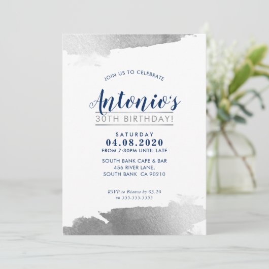 LUXE VERJAARDAGSFEEST UITNODIGEN modern verguld zi Kaart (Staand voorkant)