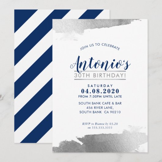 LUXE VERJAARDAGSFEEST UITNODIGEN modern verguld zi Kaart (Voorkant / Achterkant)