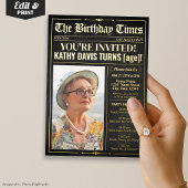 Luxe Verjaardagskrant Nodig Programma Folie Kaart 