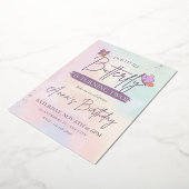 Luxe verjaardagsuitnodiging folie uitnodiging (Gedraaid)